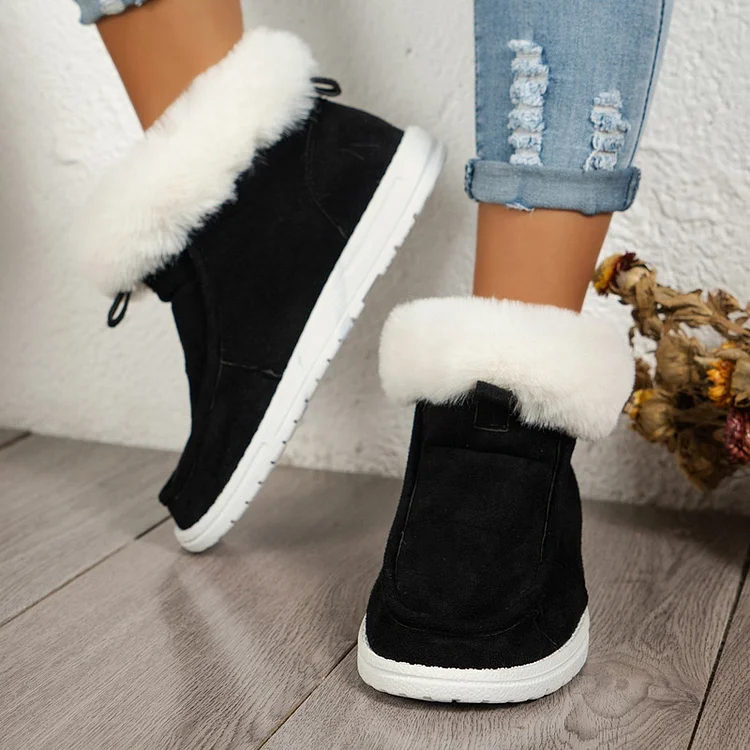 Flat-soled Casual Furry Women's Cotton Shoes