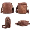 BAIGIO Leather Bag for Men Cross Body Bag Vintage Small Ipad Messenger Bag Side Satchel for Men Business Bag Casual Hangbag Sling Bag for Work Travel Daily, Brown