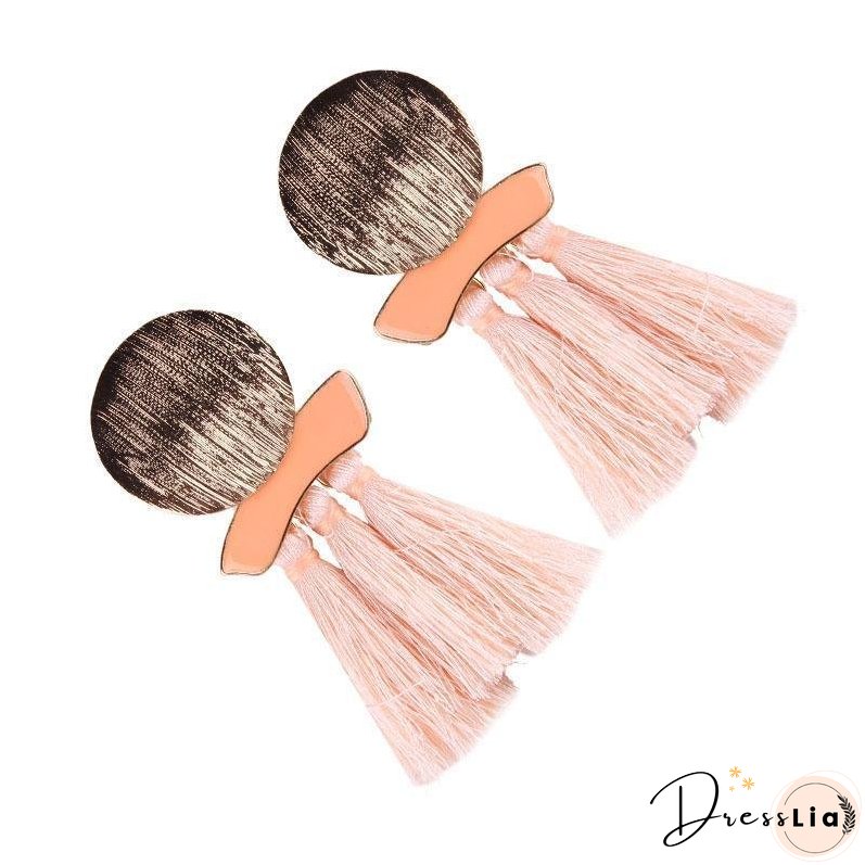 High quality vintage handmade tassel pendant long stud earring for women ear party jewelry