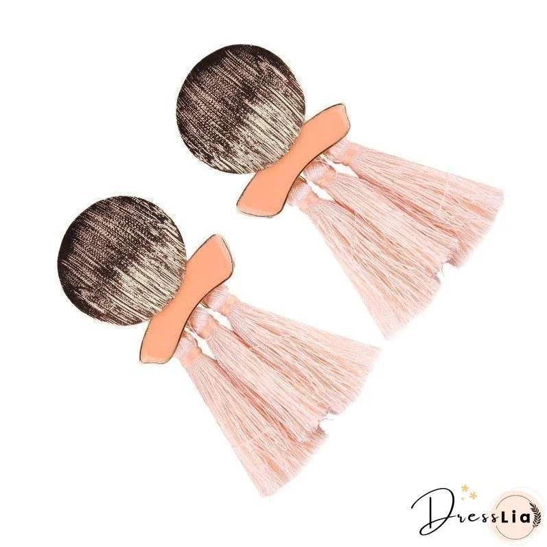 High quality vintage handmade tassel pendant long stud earring for women ear party jewelry