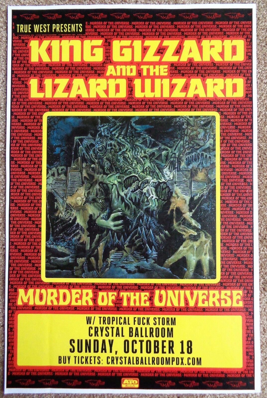 KING GIZZARD AND THE LIZARD WIZARD 2017 Gig POSTER Portland Oregon Concert