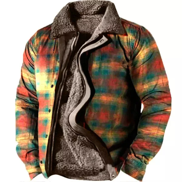 Men's casual thickened loose fashion pocket zipper jacket