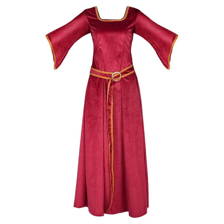 Tangled Mother Gothel Red Dress Outfits Cosplay Costume Halloween Carnival Suit