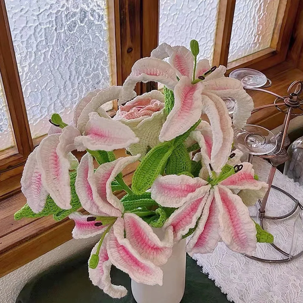 Handwoven Lily Bouquet Home Decor Simulation Flower