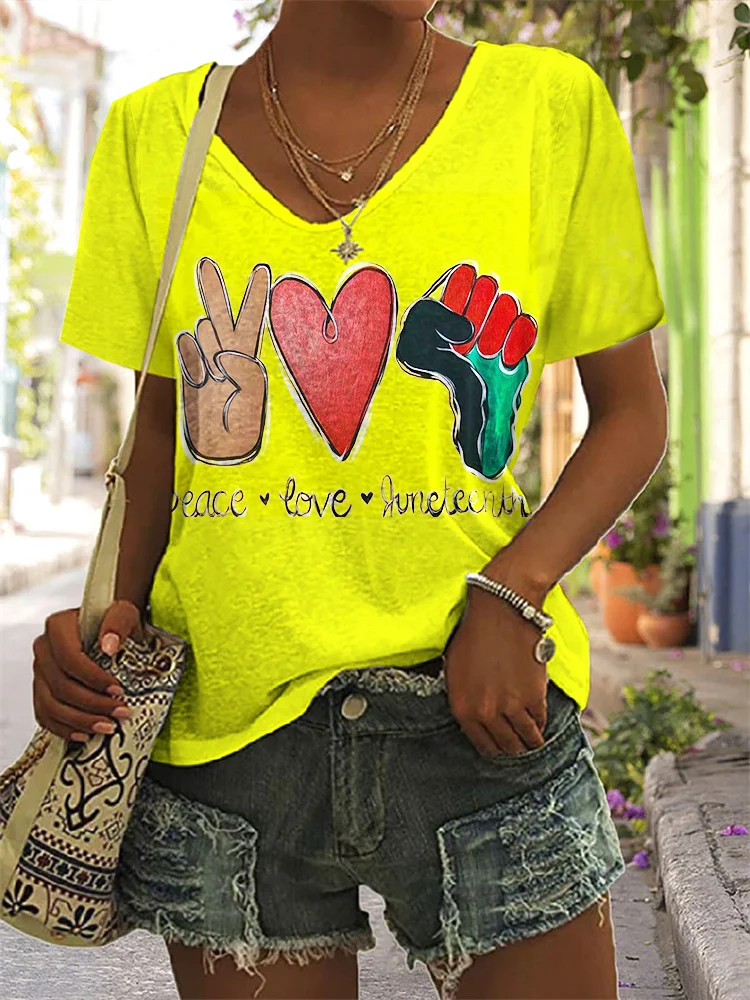 Peace & Love & Juneteenth Comfy T Shirt