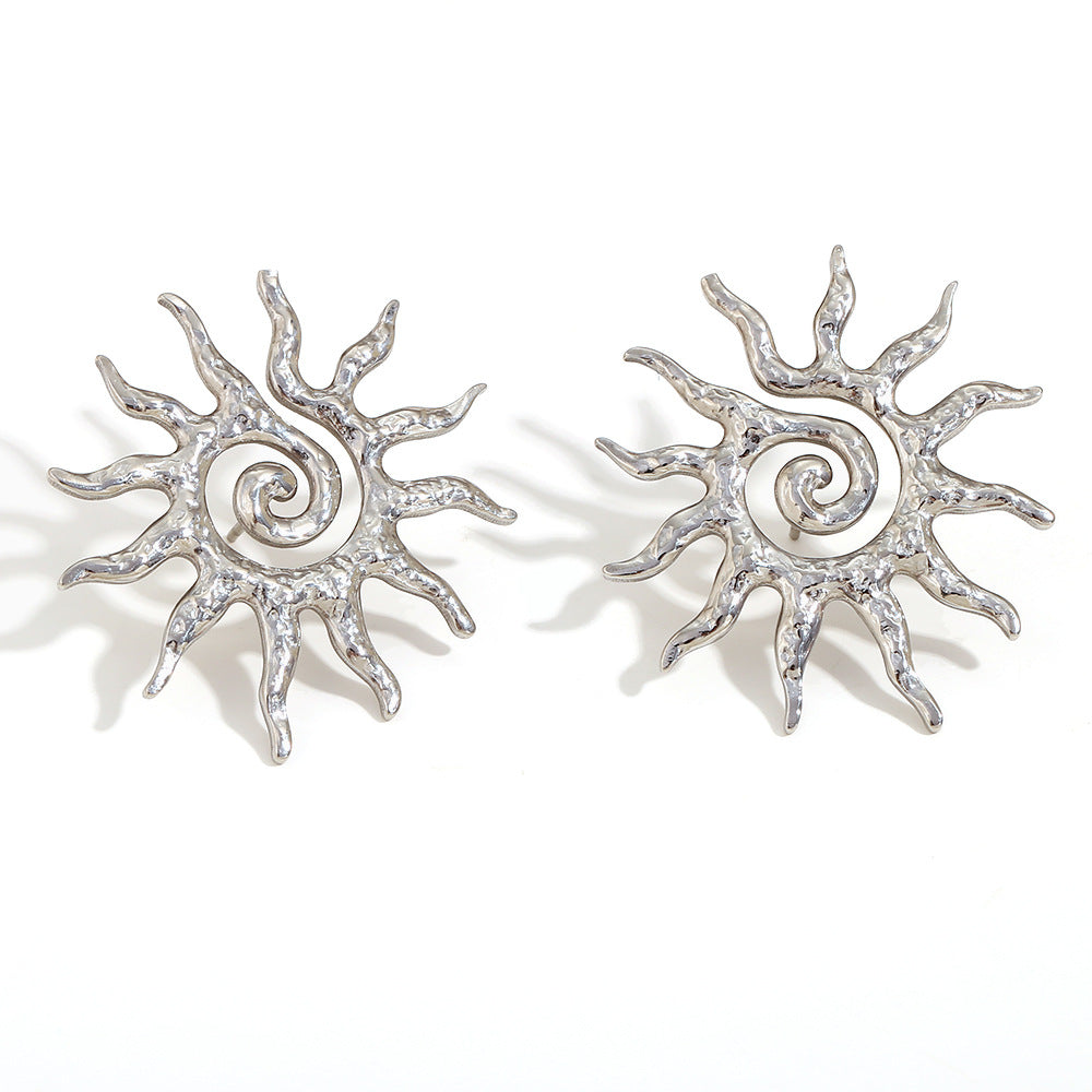 Personalized Popular Earrings Stainless Steel 18K Gold Plated Flower Frame Circle Pearl Earrings For Women