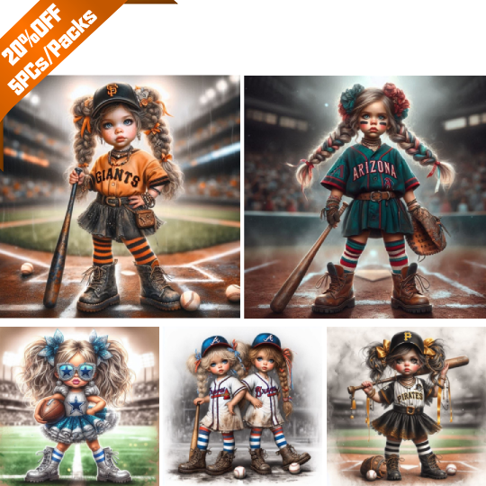 Baseball Girl - Full Round Drill Diamond Painting - 40*40CM(Canvas)