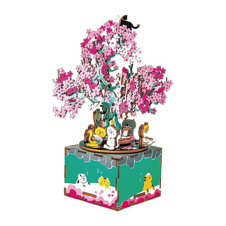  Robotime Online Rolife Cherry Blossom Tree DIY Music box AM409