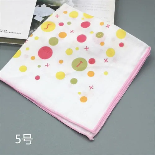 Handkerchiefs Women Kawaii Printing Simple Square Towel Pocket Elegant All-match Womens Leisure Female Cute Handkerchief Cotton