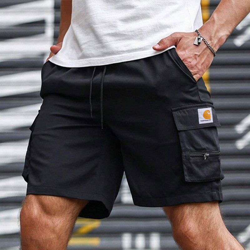 Men's Vintage Outdoor Multi-Pocket Tactical Training Elastic Drawstring Cargo Shorts