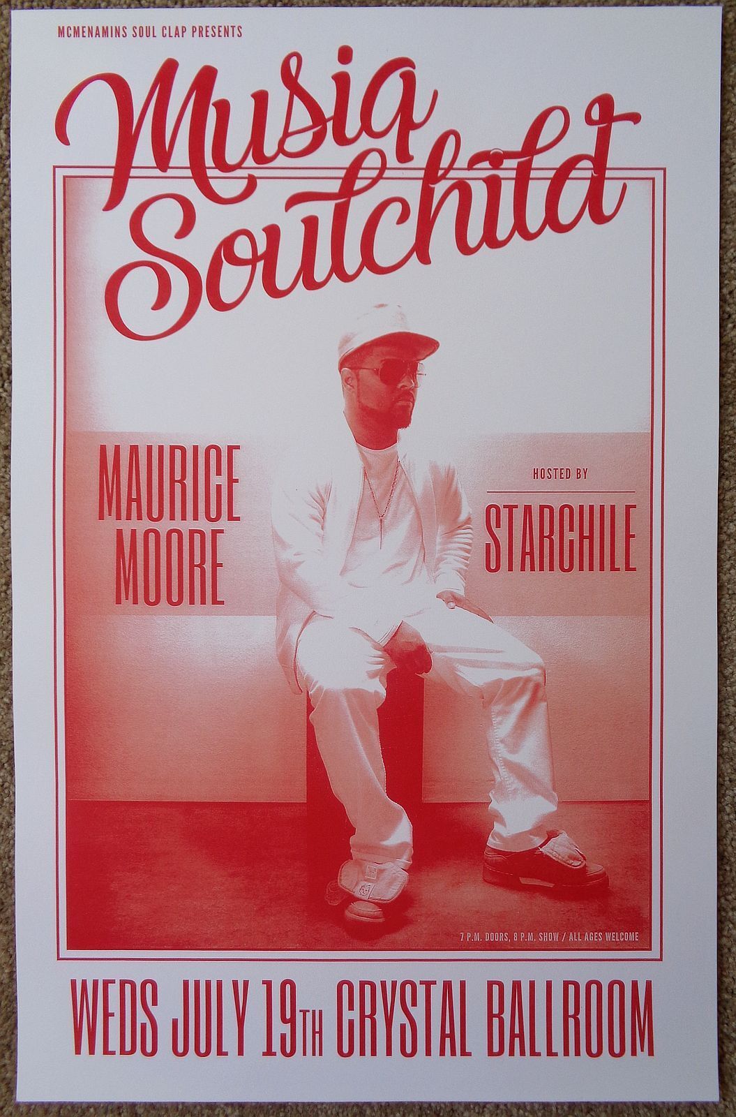 MUSIQ SOULCHILD 2017 Gig POSTER Portland Oregon Concert