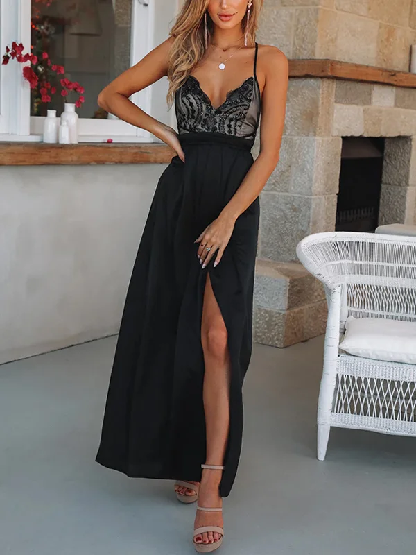 Printed Black Maxi Dress