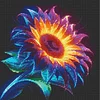 Diamond Painting -5D Full Round Drill Neon Sunflower(40x40cm-Box Packagin)
