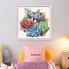 Succulent-18CT Stamped Cross Stitch 25*25cm/9.84*9.84in tapestrymarket