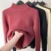 Gioiacombo&trade; Maglione da donna in pile caldo mezzo dolcevita autunno e inverno addensato