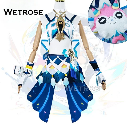 [Wetrose] In Stock R Mualani Муалани Natlan Splish-Splash Wavechaser Genshin Impact Cosplay Costume Wig Full Set