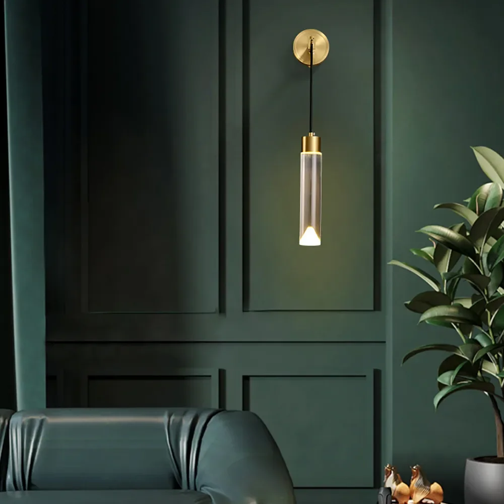 Crystal Shade Cylinder Wall Sconce JOSENART Josenart