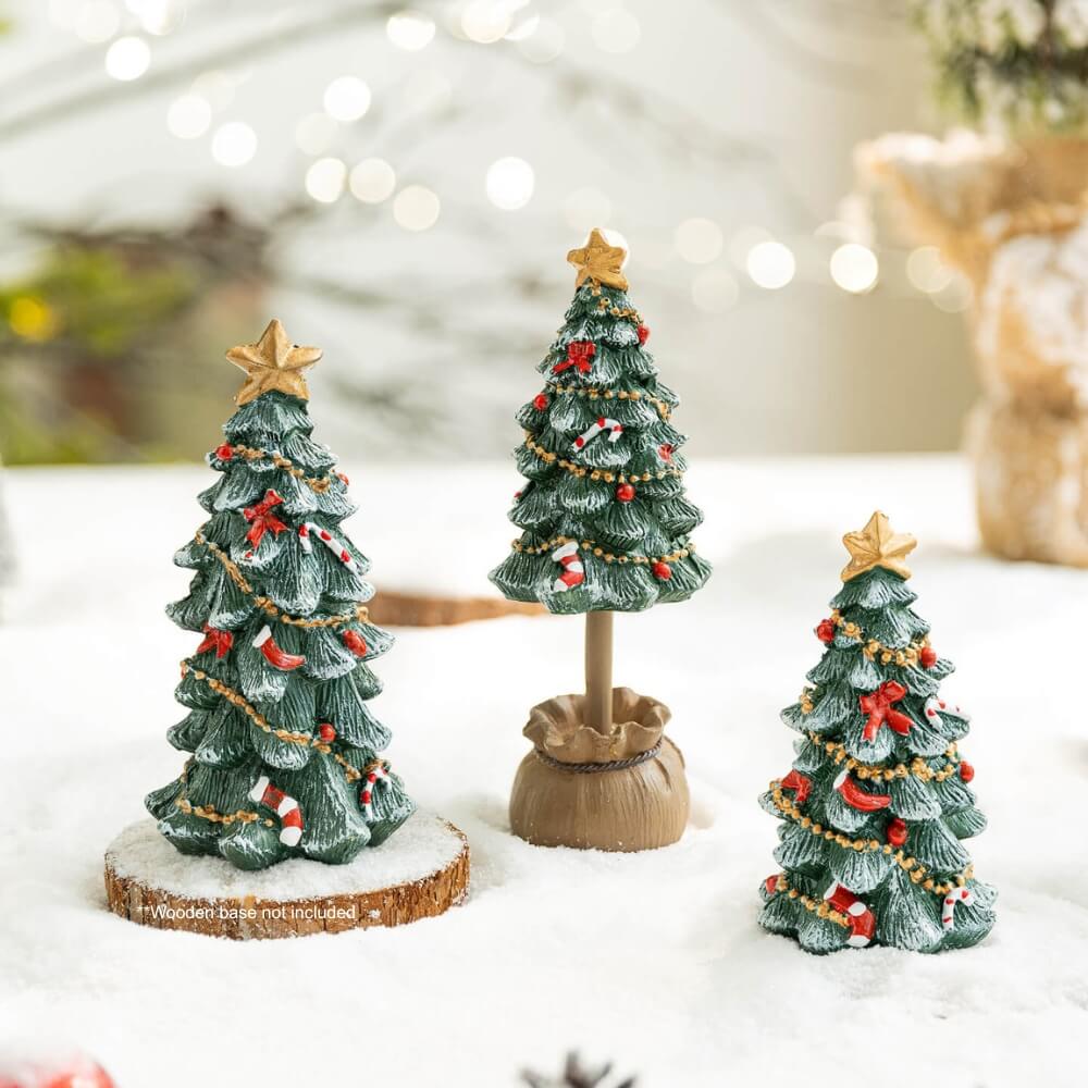 Mini Resin Christmas Tree Desktop Decoration (3 PCS)