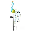 Metal Peacock Garden Ornament Lamp Waterproof LED for Courtyard Garden Path Lawn