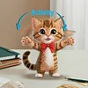 Xmas Acrylic Shaking Head 5D DIY Diamond Art Tabletop Decorations for Home (Cat)
