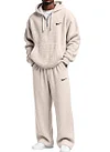 Men's Waffle-Knit Casual Hooded Sweatsuit