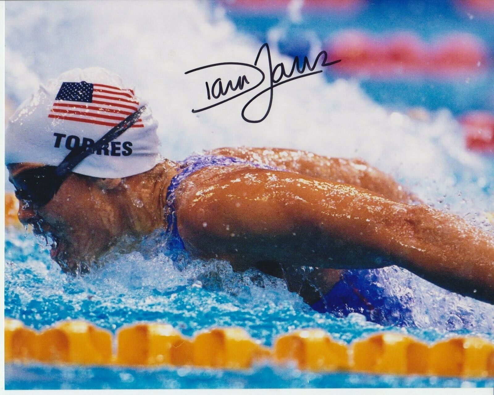 Dara Torres #2 8x10 Signed Photo Poster painting w/ COA Olympic Swimming