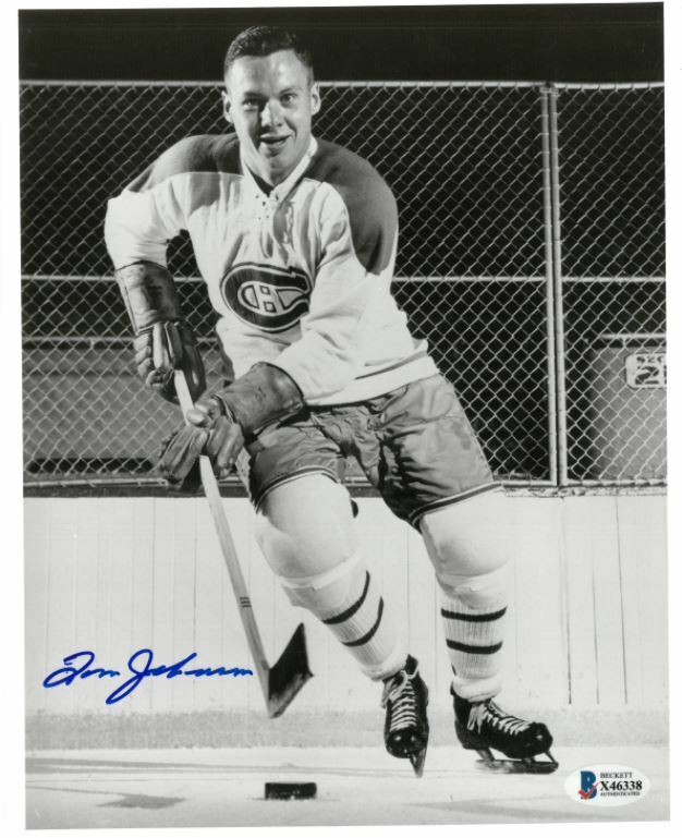 Tom Johnson signed Montreal Canadians 8x10 Photo Poster painting BAS Beckett COA