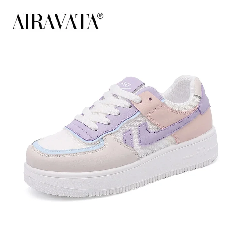 Women Walking Shoes Mesh Breathable White Sneaker Summer Cool Skateboard Sneakers for Famale