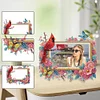 Acrylic Special Shape Cardinal and Flower Diamond Painting Picture Frame Kit