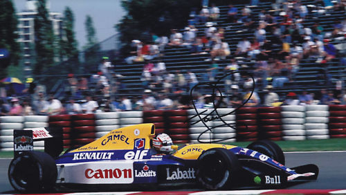 Famous F1 Driver Nigel Mansell Signed Photo Poster painting.