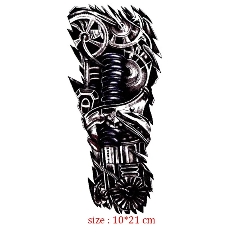 Tattoo Sticker machine gear waterproof Temporary hand arm leg back Tatoo Stickers Flash Fake Tattoos for girl Woman man