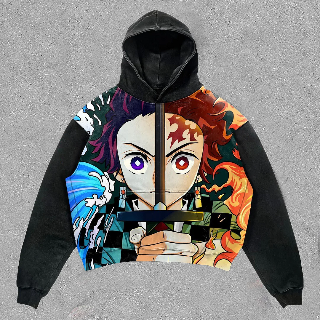 Trendy Anime Preppy Print Hoodie
