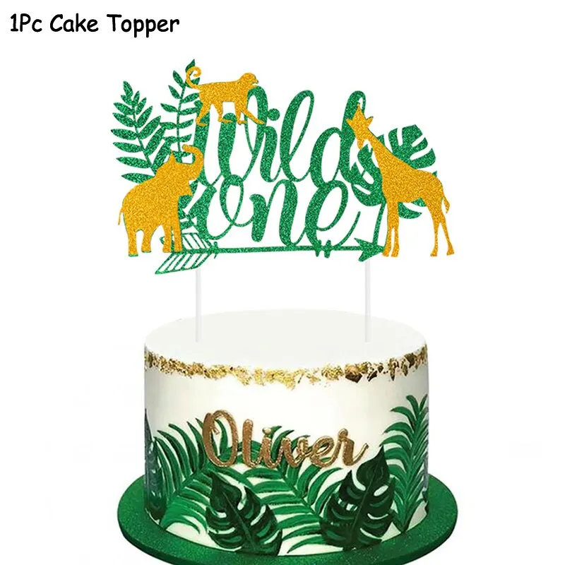 Wild One Jungle Party Animal Balloons Disposable Tableware Kids 1st Forest Safari Birthday Party Decoration Baby Shower Supplies
