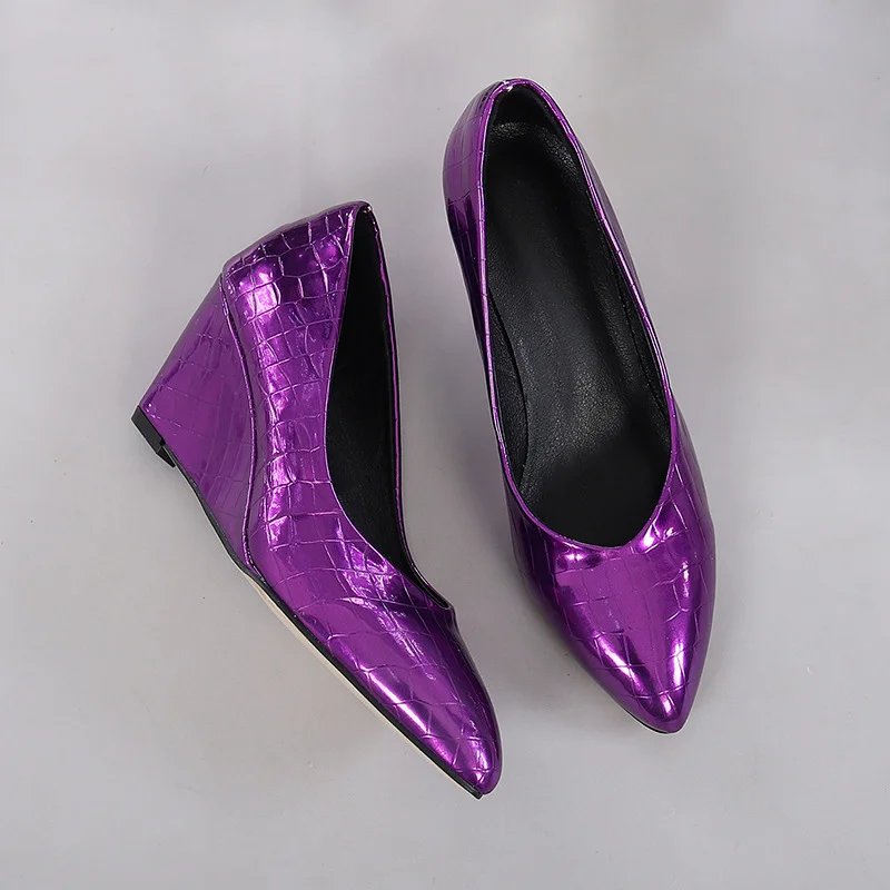 Wongn Wongn Spring And Autumn Slope Heel High Heel Pointed Shallow Mouth Single Shoes Women's Shoes