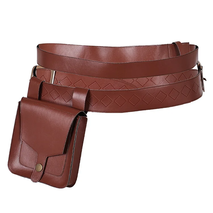 Tangled Flynn Rider Brown Waist Bag Unisex Cosplay Accessories Halloween Carnival Props