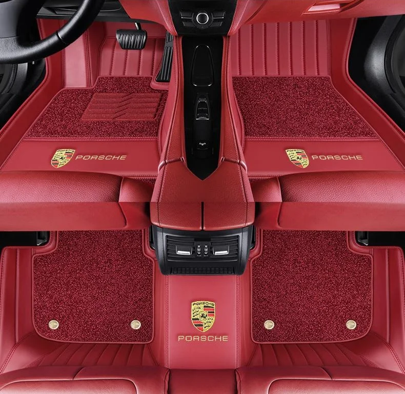 High-end customized car Nappa leather material fully wrapped floor mats