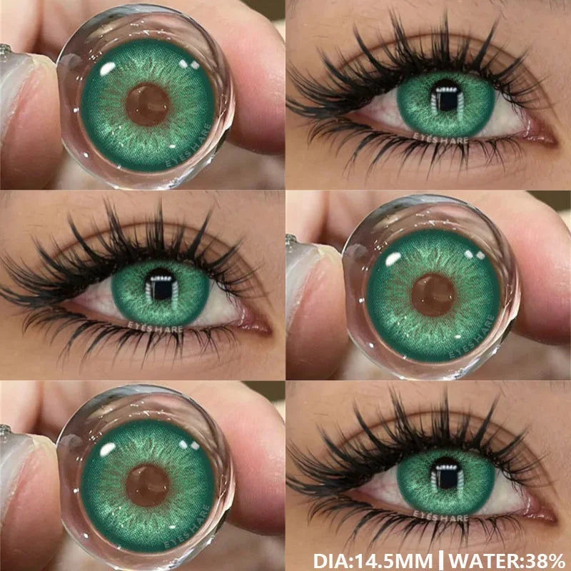 Sdrawing 1Pair Natural Colored Lenses for Eyes Fashion Blue Lenses Gray Contact Lenses Black Lense Colored Pupils for Eyes Yearly