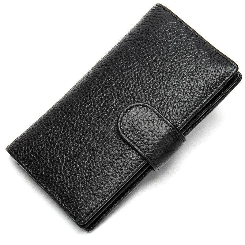 Men's Vintage Style Business Large Capacity Leather Buckle Retro Wallet