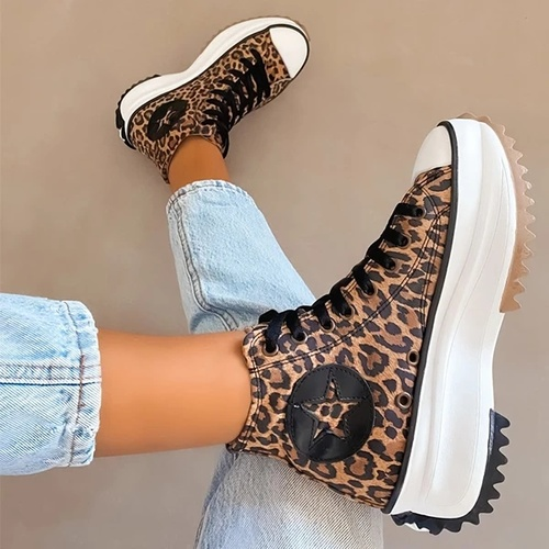 Vincyshoes Women Lace-Up Platform Sneakers