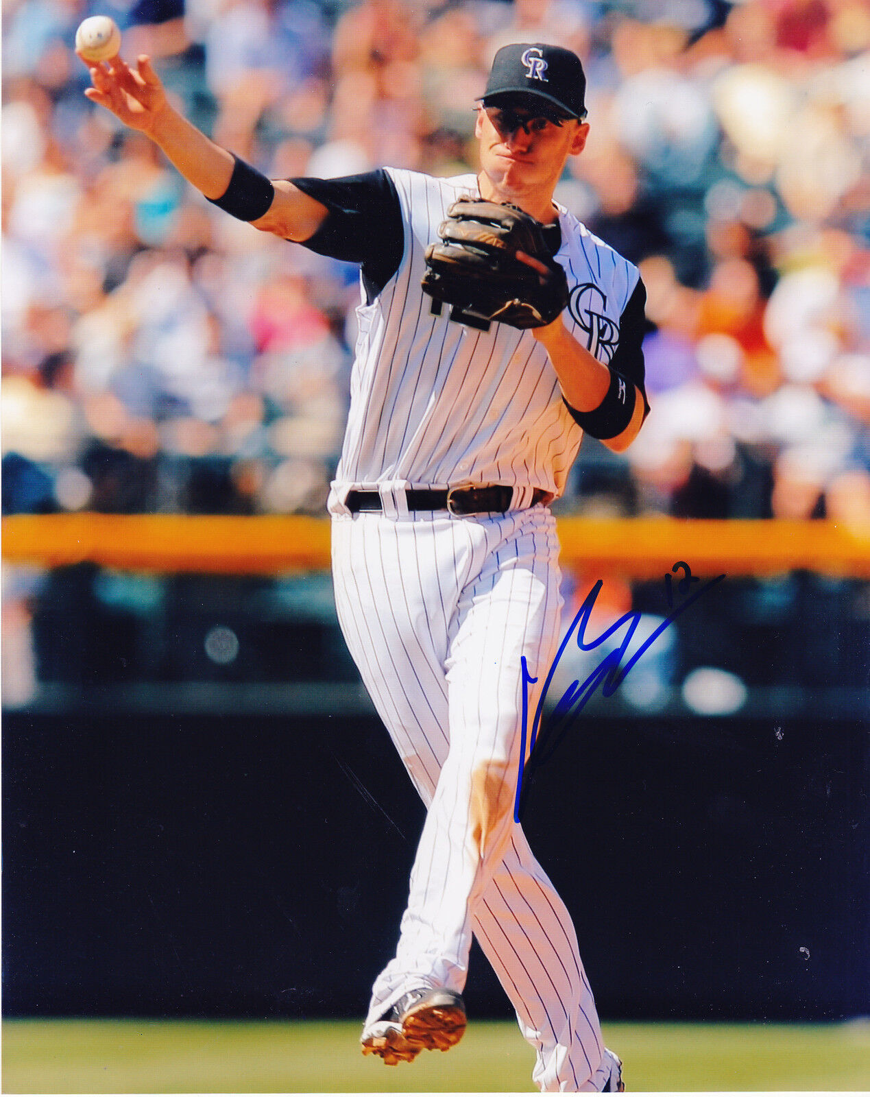 CLINT BARMES COLORADO ROCKIES ACTION SIGNED 8x10