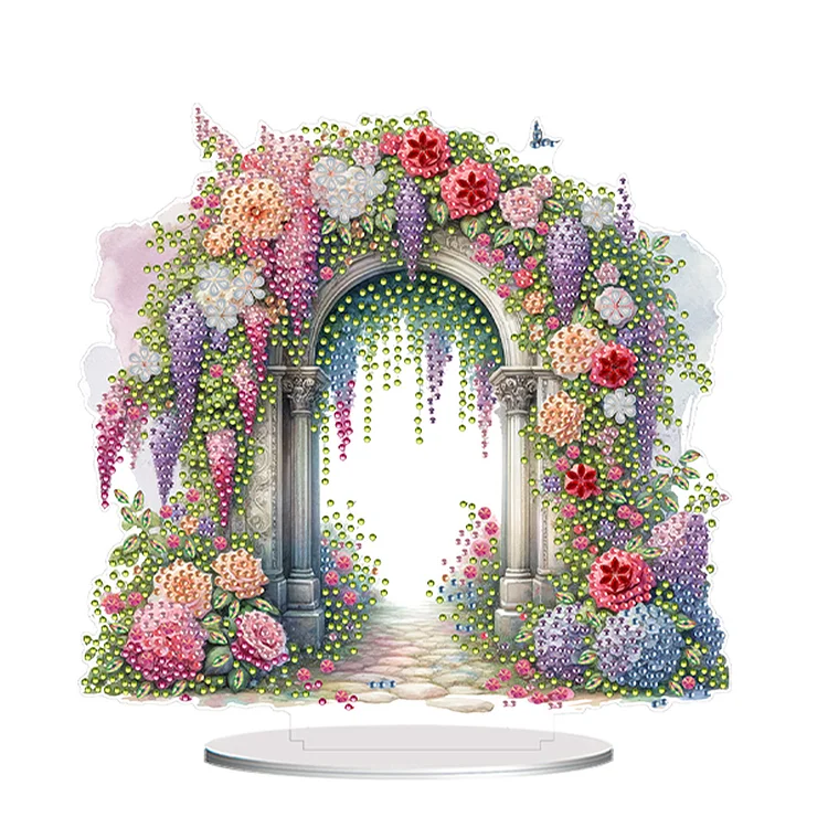 Acrylic Special Shaped Flowers Diamond Painting Desktop Decorations for Beginner