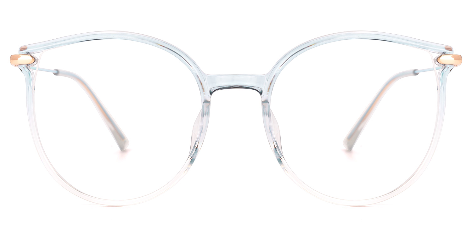 Yadejah Blau Kristall Cateye Brille Blau