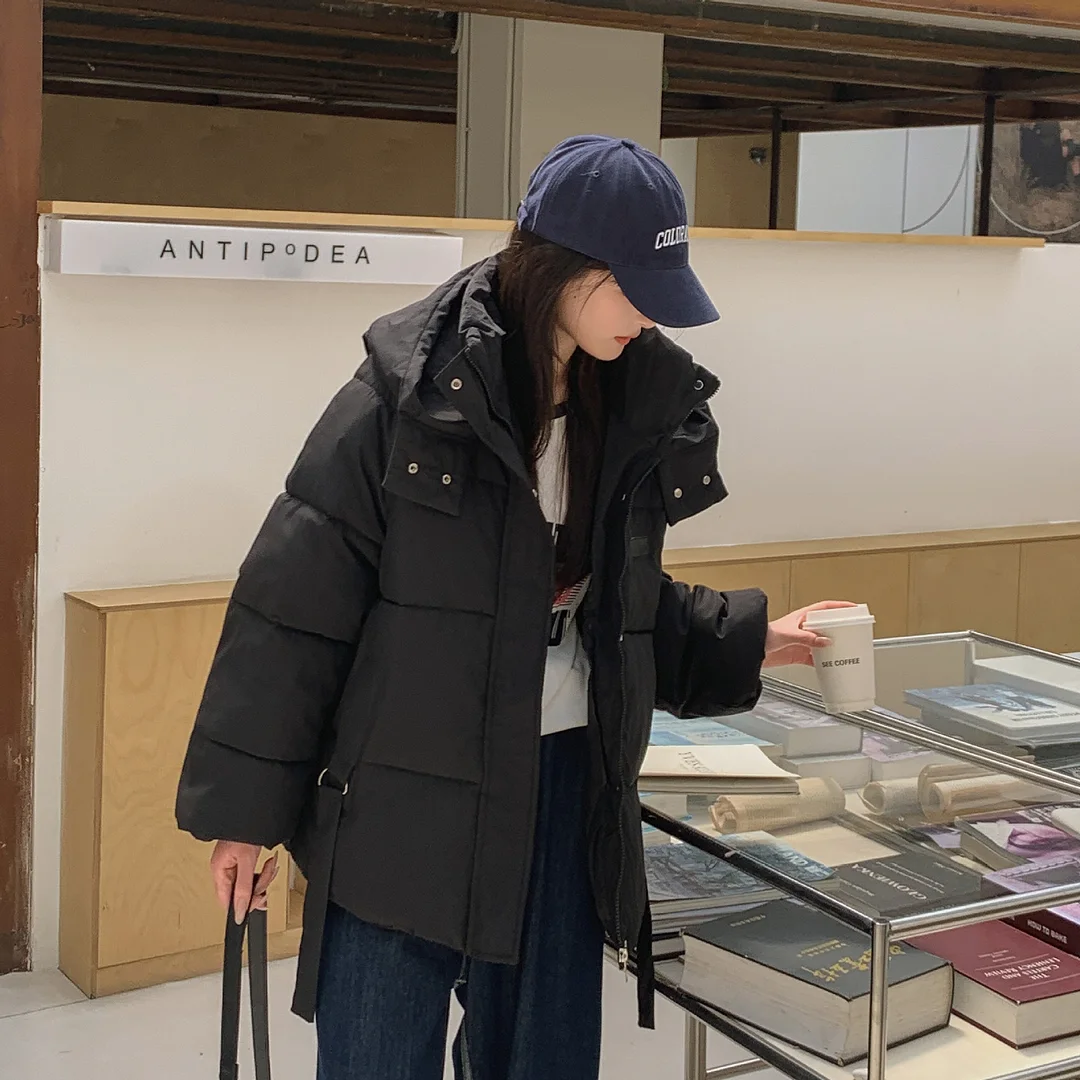 Toloer Down Cotton Jacket Female Oversize2024 Winter New Cotton-Padded Coat Korean Version Loose And Thick Cotton-Padded Jacket Bread Clothes-Outfit Ideas