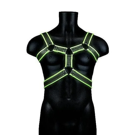 pornhint Pornhint Ouch! Glow Neoprene Harness - Glow In The Dark - Green - S/m