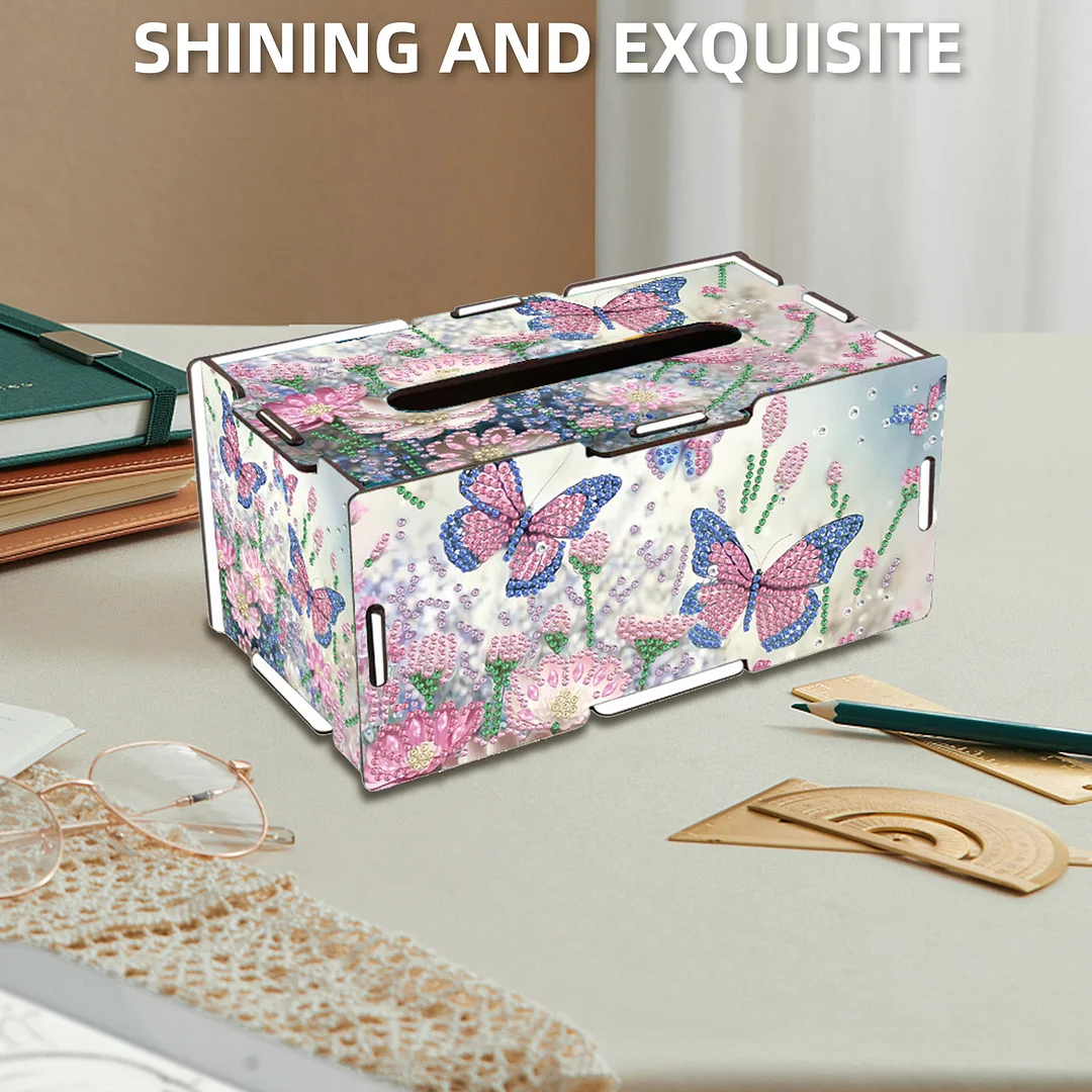 Wooden Diamond Painting Tissue Box for Home and Office Decoration(CZH007)