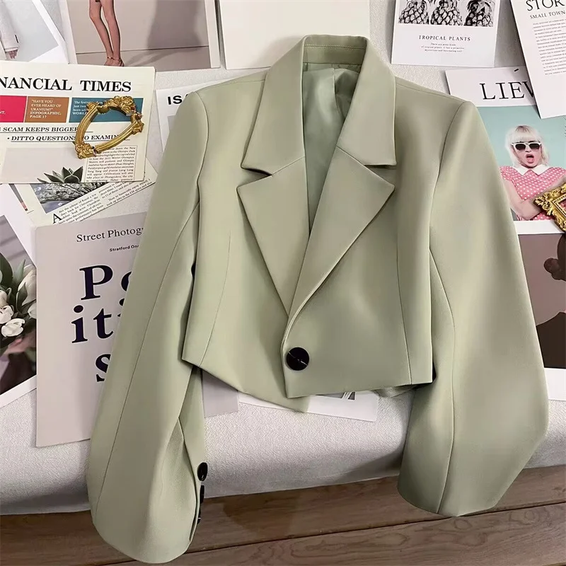 Toloer Toloer Spring And Autumn Jade Green Season New Students Versatile Small Suit Fashion Girl-Outfit Ideas