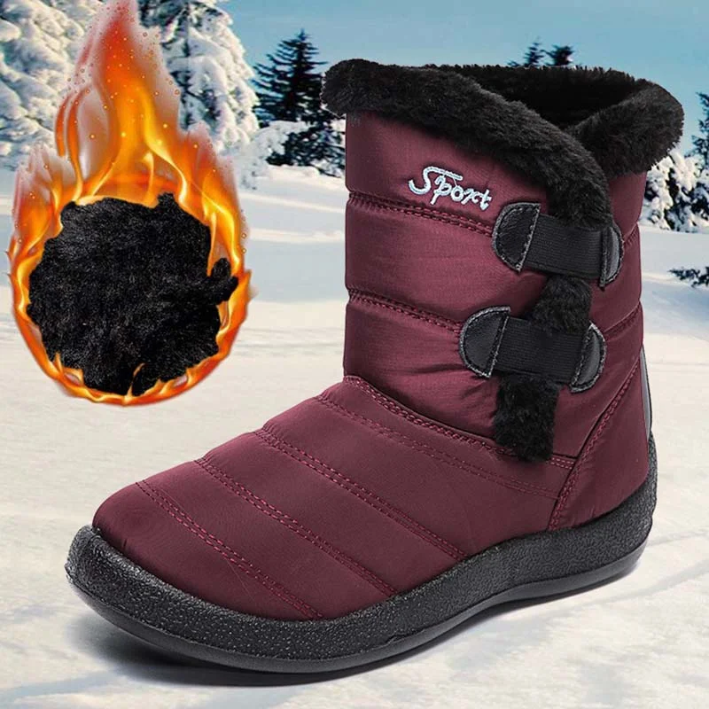 Women'S Winter Boots For Women Shoes 2020 Waterproof Women Ankle Boots With Warm Fur Ladies Shoes New Brand Botas Mujer Size 43