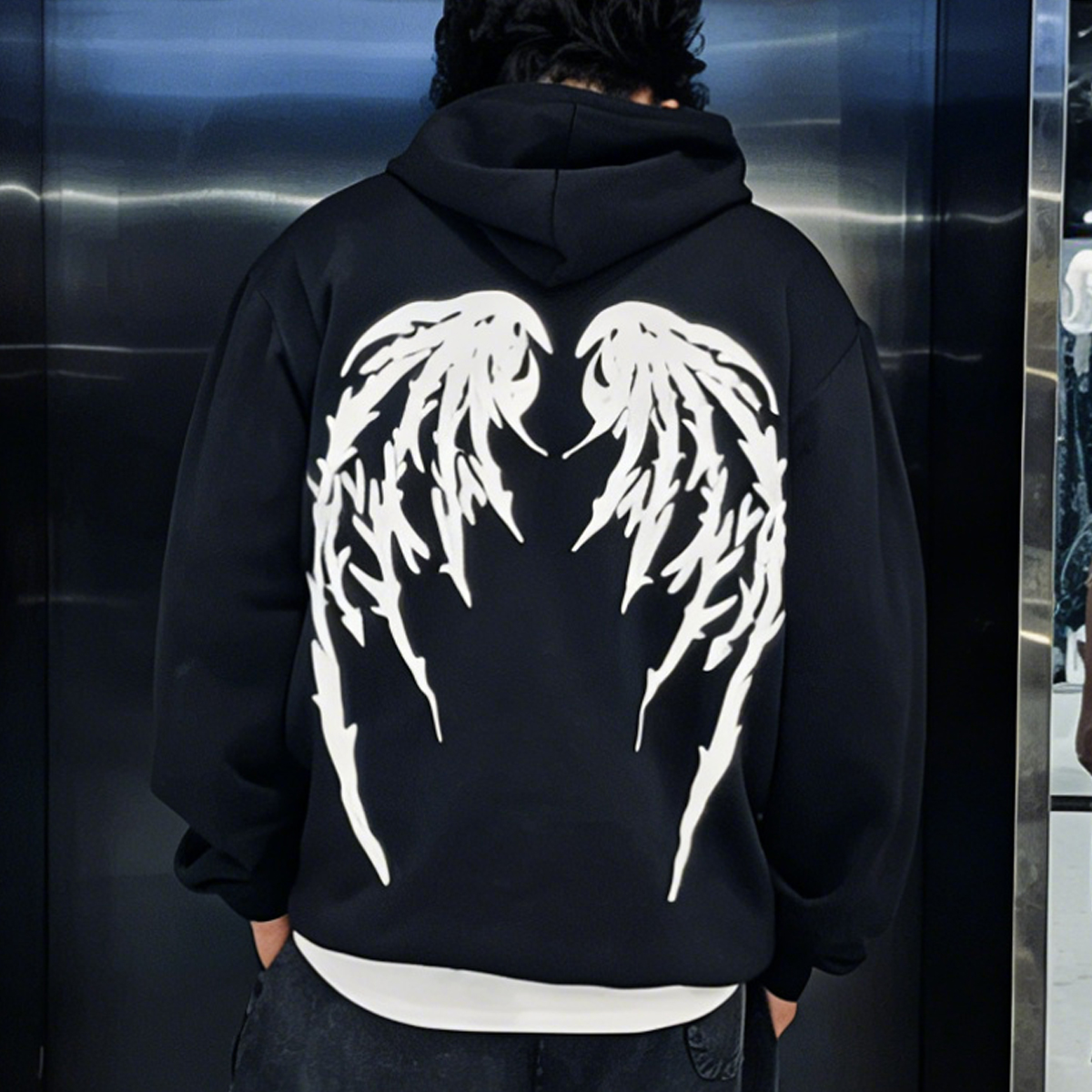 Reflective Wings Motorcycle Street Style Hoodie