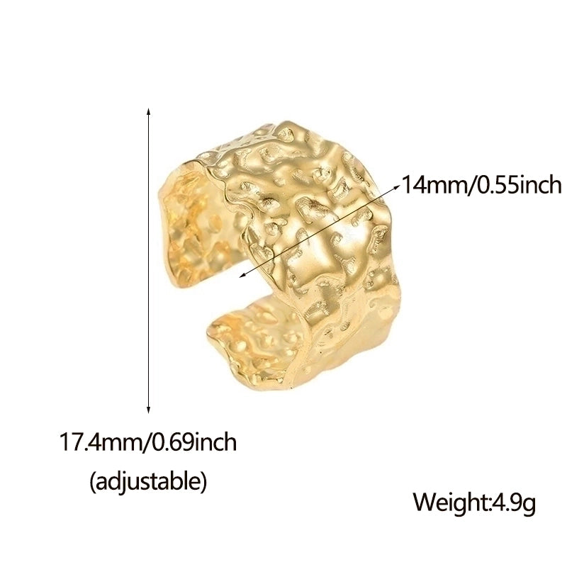 Fashion Geometric 304 Stainless Steel 18K Gold Plated Plating Open Ring