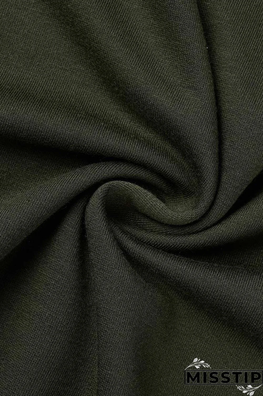 Army Green Casual Solid Patchwork O Neck Long Sleeve Two Pieces